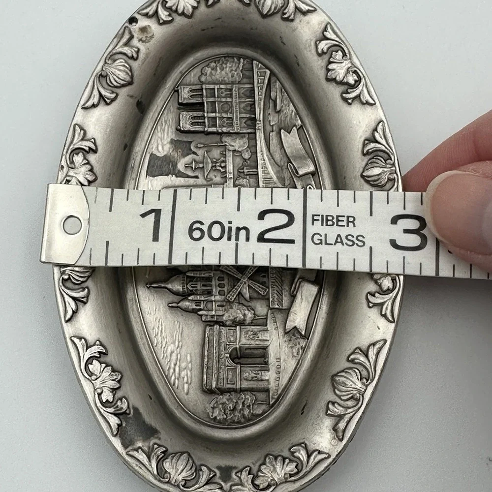 Isaac Decor Exclusif‎ Creation Pewter Oval Trinket Dish Parisian Landmarks Paris